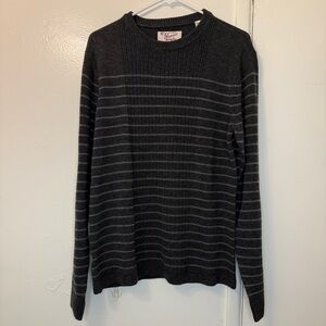 Original Penguin 100% Lambswool Striped Crewneck Sweater - Large